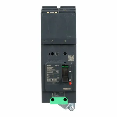 SQUARE D Molded Case Circuit Breaker: 20 A Amps, 25kA at 277/408V AC, Fixed, AB - B-Frame Square D Molded Case Circuit Breakers