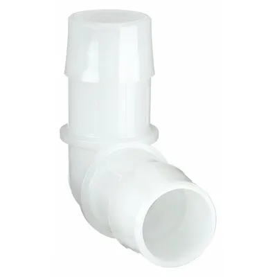 ELDON JAMES Barbed Fitting Elbow: Barbed, 1 in ID x 1 in ID Fitting Size, HDPE - Polyethylene Barbed Tube Fittings