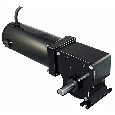 Dayton Gearmotor: Right Angle, 90V DC, TENV, 22 RPM, 280 in-lb Max Torque, 82:1 - Right Angle DC Gearmotors