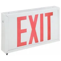 Exit Sign: Emergency Battery Backup, LED, White, Red, 2 Faces, Ceiling/End/Wall, Nickel Cadmium (MPN EXFL2RWW-U)