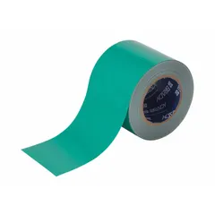 Solid green floor marking tape for marking aisles, work zones, and safety areas in industrial facilities. Made of 8 mil thick polyester with no printed legend. Provides durable visual cues for organization and hazard communication.