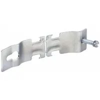 Steel conduit clamp with electroplated silver finish for securing 1 in RMC to structural surfaces. Suitable for indoor electrical installations requiring corrosion resistance