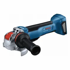 18V DC brushless motor angle grinder with 5-inch wheel diameter. Standard head and barrel grip design. Tool-only configuration includes brake for enhanced control. Suitable for cutting, grinding, and surface preparation on metal, masonry, and tile in industrial maintenance, fabrication, and construction applications.