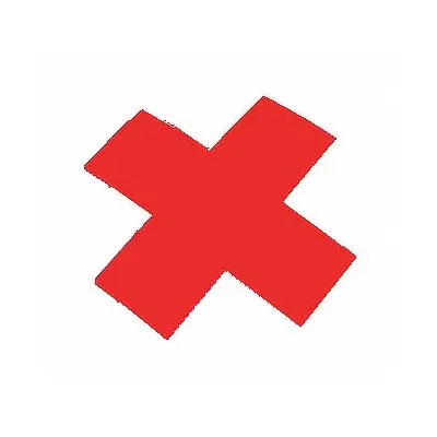 ZING X Adhesive Sign: 6 in x 6 in Nominal Sign Size, 0.036 in Thick - Red X Marker Signs