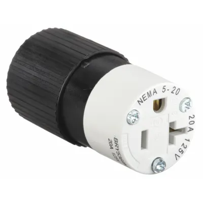 BRYANT Straight Blade Connector: 5-20R, 125V AC, 20 A, 2 Pole, 3 Wire - General Purpose Connectors