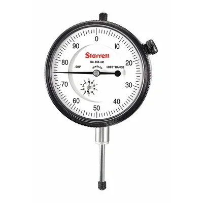 STARRETT Dial Indicator,1" Range,.001" Grad,ADG Group 3: 0 in to 1 in, Inch - Continuous Reading Back Lug Dial Indicators