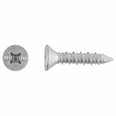 RED HEAD Concrete Anchor Screw: 1 1/4 in Overall Lg, 1/4 in Dia, Stainless Steel - Flat-Head Screw Anchors
