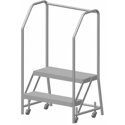 BALLYMORE Rolling Ladder: 1.6 ft Platform Ht, Assembled, Aluminum, Wt-Actuated - Aluminum Weight-Actuated Ladders