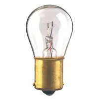This incandescent lamp features a BA9s single-contact miniature bayonet base and a G3-1/2 globe bulb shape. It operates at 28V AC and produces white light. Commonly used for indicator lighting, panel illumination, and signal applications in control panels and instrumentation