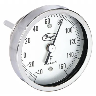 Dwyer BTM3404D Min/Max-Reading Thread-Mount Dial Thermometer - Min/Max-Reading Thread-Mount Dial Thermometers