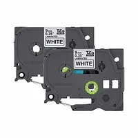Combined Label and Ribbon Cartridge: 23/64 in x 26 1/4 ft, Polyester, White (Gloss), Indoor/Outdoor (MPN TZE2212PKG)