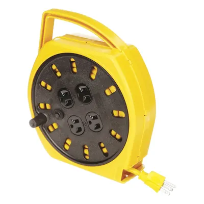 OEM Extension Cord Reel: 25 ft Cord Lg - Hand-Winding Cord Reels
