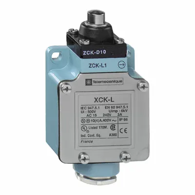 TELEMECANIQUE SENSORS Limit Switch: Plunger Actuator, Non-Metallic, Plunger - Top-Mount Plunger Limit Switches