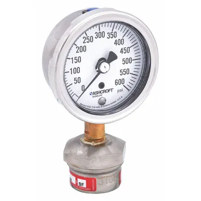 ASHCROFT 1009/310-315 Dial Pressure Gauge with 316 SS - Dial Pressure Gauges with 316 SS Female-Threaded Mini-Seal