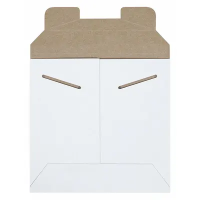 STAYFLATS Mailer Envelopes: 6 in x 6 in, 6 in x 6 in, 0.028 in Material Thick, White - Stayflat Tab-Locking Chipboard Mailers