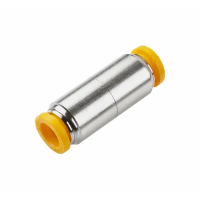 PARKER Push-Fit Union Fitting: 6 mm OD x 6 mm OD Size, Push-to-Connect x Push-to-Connect - Nickel-Plated Brass Tube Fittings