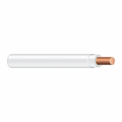 SOUTHWIRE Wire: Copper, 14 AWG, 1 Conductors, Solid, White, 25 ft Lg - Copper THHN/THWN Building Wires
