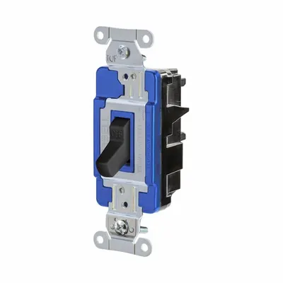 HUBBELL Wall Switch: Toggle Switch, Single Pole, Maintained, Black, 120/277V AC - Toggle Wall Switches