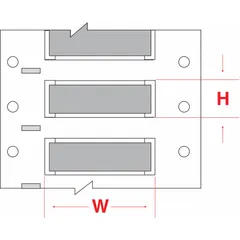 Polyolefin sleeve label in gray matte finish, precut to 1/2 in x 2 in. Designed for wire identification on 1 AWG to 8 AWG conductors. Compatible with THT printer series for on-demand marking in electrical panels, machinery, and control systems.
