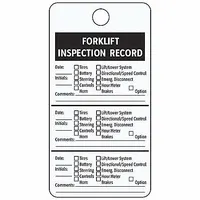 Tag: Forklift, 3 in Wd, 4 1/4 in Ht, White, Aluminum, 0.02 in Thick, Rectangle, English, 25 PK (MPN IL-FORK)