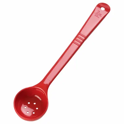 CARLISLE Portion Control Spoon: 2 oz Capacity, Acetal, Perforated, Red, NSF Certified - Portion Control Spoons
