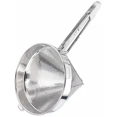 CRESTWARE Mesh Strainer: 1⁄16 in Mesh Size, 18 3/4 in Overall Lg, Stainless Steel (MPN CCS9F). Key specifications — Material: Stainless Steel; Brand: CRESTWARE; Handle Material: Stainless Steel; NSF Certified: No; Mesh Size: 1⁄16 in.
