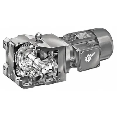 NORD Gearmotor: Right Angle, Single Output Shaft, 3-Phase, TEFC, 144 RPM - Right Angle Shaft Washdown-Duty AC Gearmotors