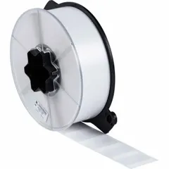 Vinyl precut label roll cartridge, 1 1/2 in x 2 in, in Blue on White, Green on White, and Red on White. Designed for wire and cable identification, wraps around small-diameter wires, cables, or hoses. Compatible with Wraptor A6500 printer series; requires ribbon R4302.