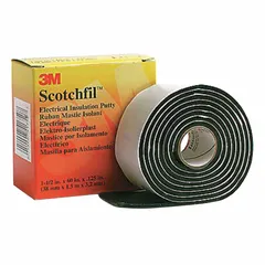 Mastic tape for sealing and insulating electrical connections, splices, and cables. Provides a waterproof barrier against moisture and corrosion. Suitable for indoor and outdoor use. Each roll is 1 5/8 yards long and 125 mils thick. Pack of 12.
