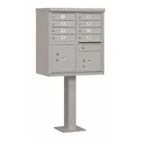 Cluster Box Unit: CBU, 10 Doors, Horizontal, 62 in H x 30 1/2 in W x 18 in D, Pedestal Mounting (MPN 3308GRY-U)