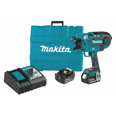 MAKITA Rebar Tying Tool Kit: 18V DC, No. 5 x No. 5, For 21 ga Wire, 0.8 sec/Tie - Makita Cordless Rebar Tying Tools
