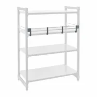 CAMBRO Shelf Rail Kit: Basics Plus, 4 1/4 in Ht, 36 in Lg, Side, 1 Rails, Soft Gray (MPN CBR36S151)