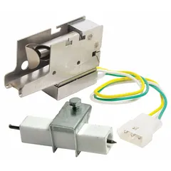 This Robertshaw pilot assembly is designed for natural gas applications, featuring a straight tip and integrated ignitor. It includes a plug and is compatible with the Uni-Line® 1830 series. Used to provide a consistent flame for igniting the main burner in gas heating appliances.