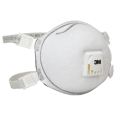 3M Disposable Respirator: Dual, Adj, Metal Nose Clip, Std, White, M Mask Size - N95 Respirators with Exhalation Valve