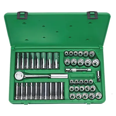 SK PROFESSIONAL TOOLS Socket Wrench Set: 1/2 in Drive, 47 Piece, 6-Point - SAE & Metric Socket Sets with Drive Tools
