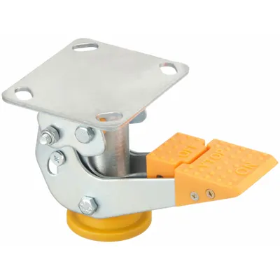 OEM Floor Lock: For 4 in Wheel Dia - Abrasion-Resistant Nonmarking Floor Locks