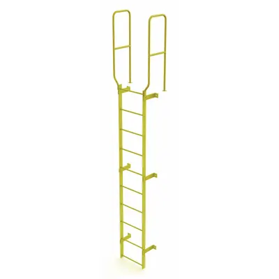 TRI-ARC Ladder,Walk-Thru Fixed,Steel,10-Rung: 13 ft Overall Ht, 28 in Overall Wd - Fixed Ladders
