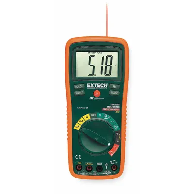 EXTECH Digital Multimeter: TRMS, CAT III 600V, 600 V Max AC Volt Measurement - Standard Feature Multimeters