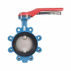 This 20-inch ductile iron butterfly valve features a concentric lug design for dead-end service at rated pressure. The stainless steel disc and bare stem handle suit general-service on-off or throttling flow control in water, wastewater, and industrial process piping. Rated for 250 psi CWP.