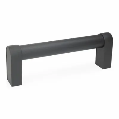 JW WINCO Pull Handle: Threaded Holes, Rear-Mount, 11.81 in Mounting Hole Center to Center - Load-Rated Straight-Leg Tubular Pull Handles