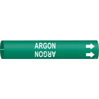 Pipe Marker: Argon, Green, White, Fits 2 1/2 to 3 7/8 in Pipe O.D., 1 Pipe Markers, With Arrows (MPN 4006-C)
