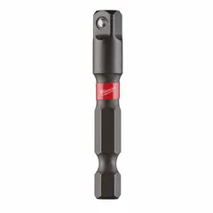 This impact socket adapter converts a 1/4" hex drive tool to a 1/4" square drive for use with standard sockets. The black oxide finish provides corrosion resistance. Suitable for fastening and loosening bolts and nuts in automotive, construction, and industrial assembly applications.