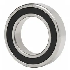 Metric duplex angular contact ball bearing, single row, 17° contact angle. Supplied as a matched pair with double seals and ABEC 7 precision. Suitable for applications requiring simultaneous axial and radial load support, such as machine tool spindles.