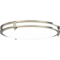 LED Flush Mount: 16 in Dia, Brushed Nickel, 2 1/2 in Ht, 1,100 lm_1,200 lm_1,300 lm, 25 W, 120V AC (MPN FMSATL 16IN RD SWW5 90CRI 120 BN M4)