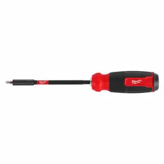 General purpose multi-bit screwdriver with 13 tips including Phillips, slotted, square, and Torx drive styles. Overall length of 1-1/2 inches. Suitable for maintenance, assembly, and repair tasks requiring quick bit changes.