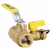 WEBSTONE Ball Valve w/ Drain: 1 in, Brass, 600 psi Max. Op Pressure, Full Port Ball Port, FIP x FIP (MPN 40614)