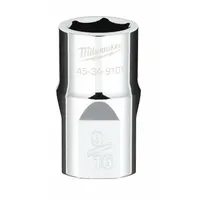 MILWAUKEE Standard Socket: SAE, 1/2 in Drive Size, 9/16 in Socket Size, 6-Point, Std, Chrome (MPN 45-34-9101)