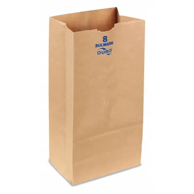 DURO Grocery Bag, Kraft, 400 PK, 6 1/6 in Wd x 4 1/6 in Dp x 12 1/2 in Ht - Hardware Bags