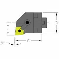 Indexable cutting head unit for internal turning operations. Designed for use with CNMG-style inserts in left-hand turning applications. Suitable for CNC lathes and manual machines, providing efficient material removal in metalworking