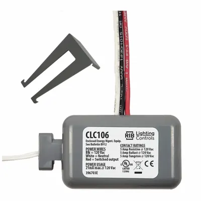 RIB CLC106 Enclosed Pre-Wired Relay, 5 A, SPST-NO, 0.50 in NPT - General Purpose Lighting Control Relays